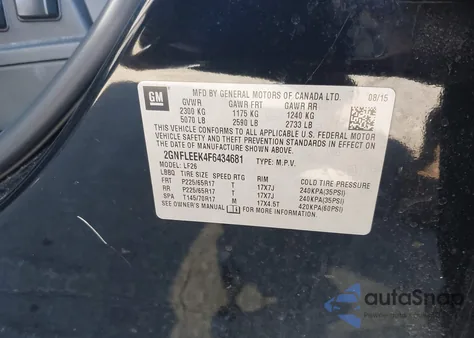 2015 Chevrolet Equinox Ls z USA, uszkodzony, nr VIN 2GNFLEEK4F6434681